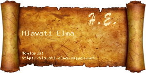 Hlavati Elma névjegykártya